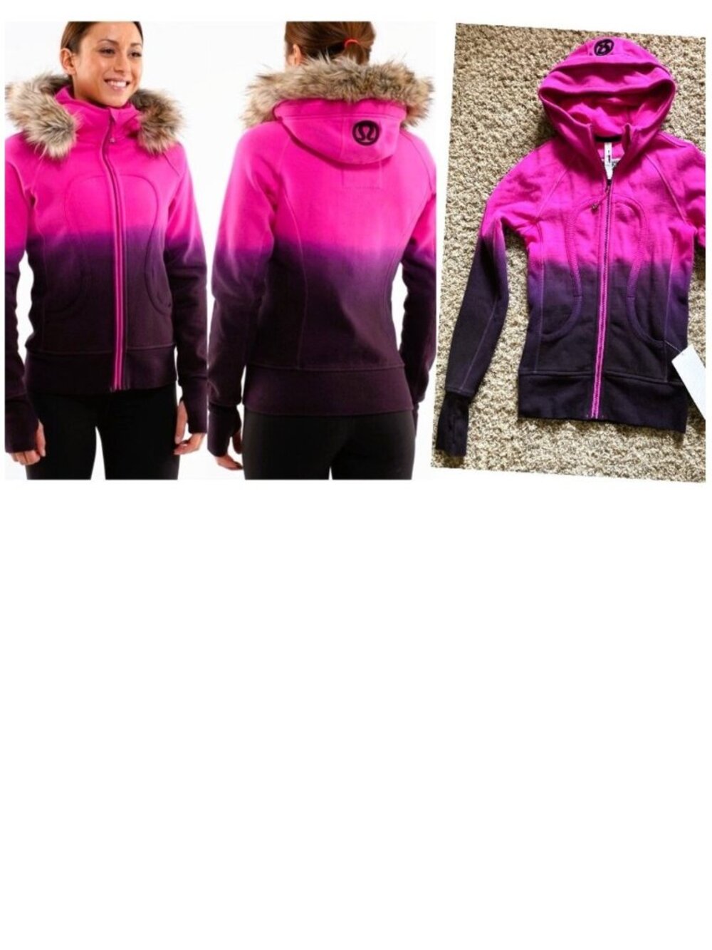 Nwt Lululemon Special Edition Fleece Scuba Jacket Fur Hoodie sz 2